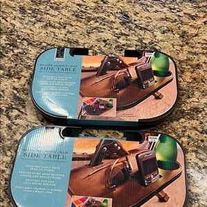 2 Black Beach Chair Side Tables